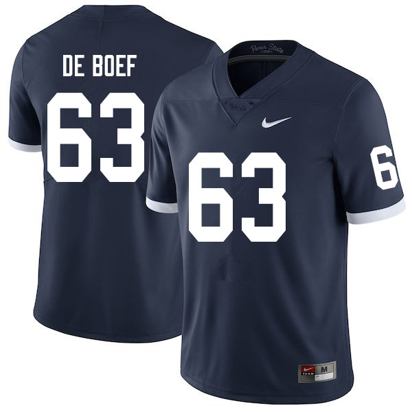 NCAA Nike Men's Penn State Nittany Lions Collin De Boef #63 College Football Authentic Throwback Navy Stitched Jersey ZXT5398GN